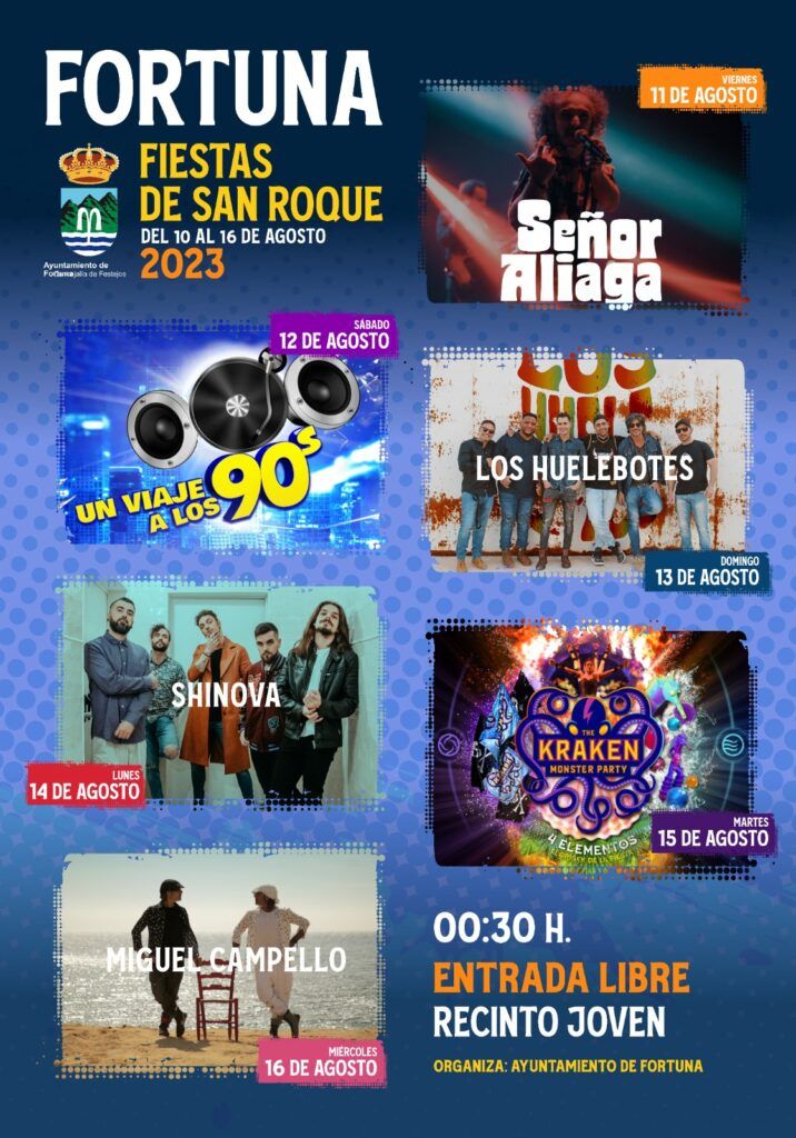 Fiestas San Roque 2023 - Programación de actuaciones